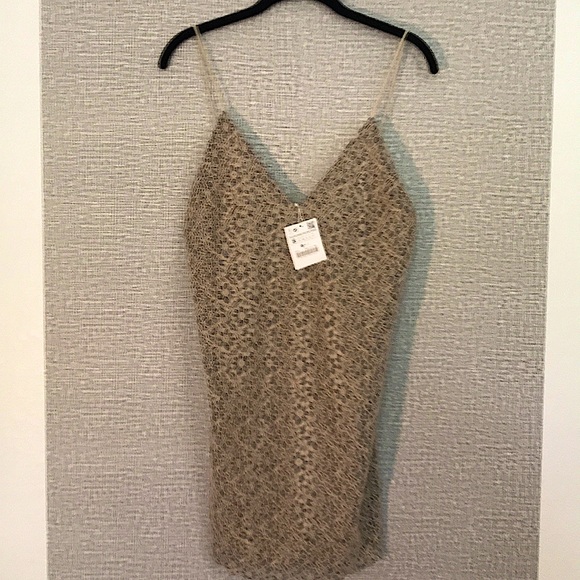 Zara Laser Cut Muslin Lace Low Back Slip Dress szS - Picture 1 of 7